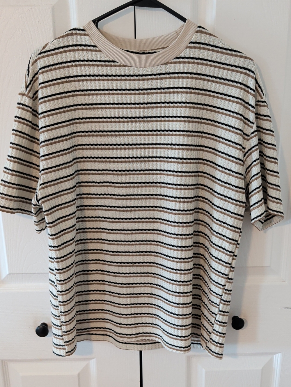 Manfinity Cream Short-Sleeve Tee Stripes